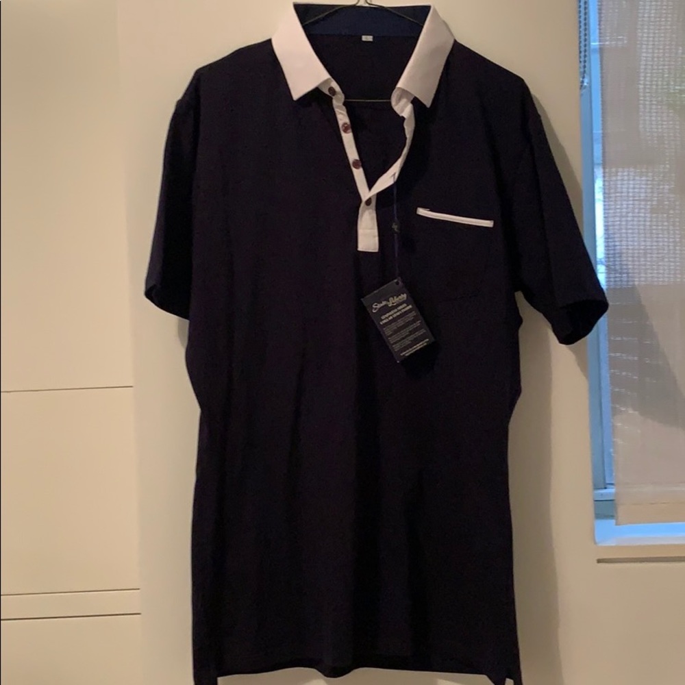 Navy Casual Short Sleeve Polo Shirt